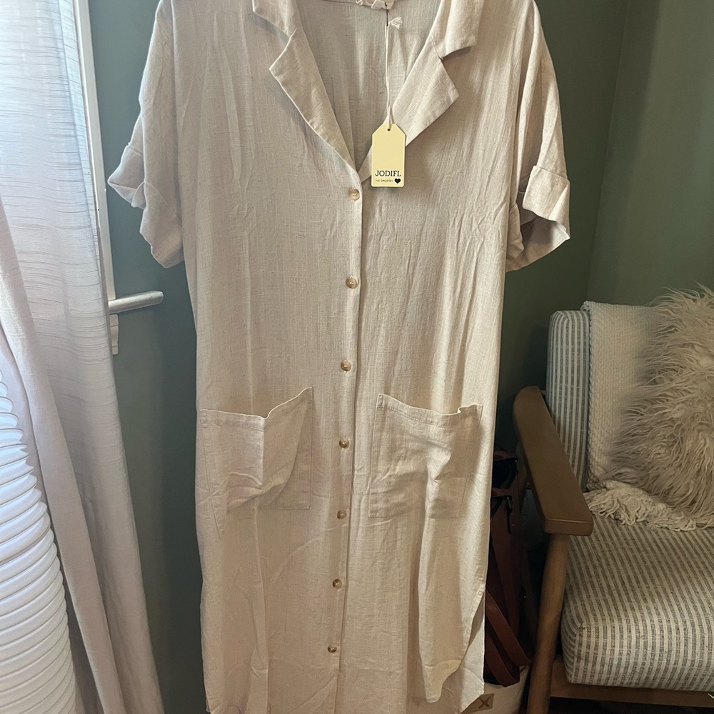 JODIFL Cream Midi Dress